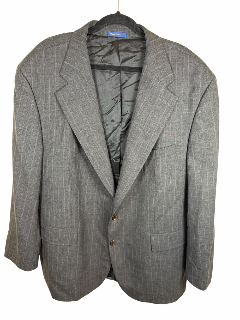 Chaps Ralph Lauren Gray Plaid Wool Blazer Sport Coat 50R
